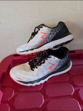 Women’s Athletic Running Shoes in White, Black and Coral
